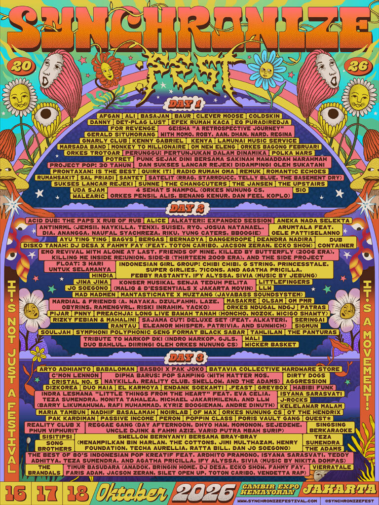 Synchronize Fest 2026 Umumkan Full Lineup, Hadirkan Reuni Musisi dan Kolaborasi Kurator Musik